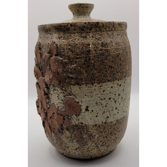 Unmarked Hand Thrown Art Pottery Brown Speckled Terracotta Canister - Picture 5 of 10